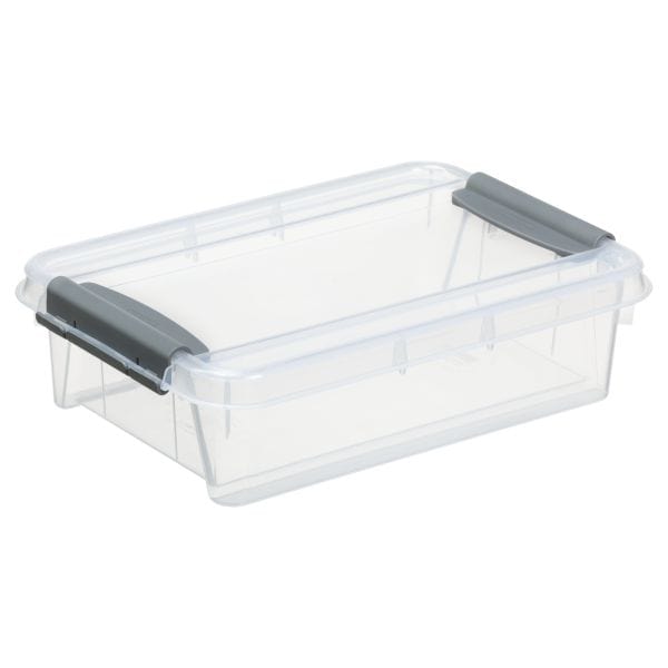 Petite boîte plastique plate transparente avec couvercle
